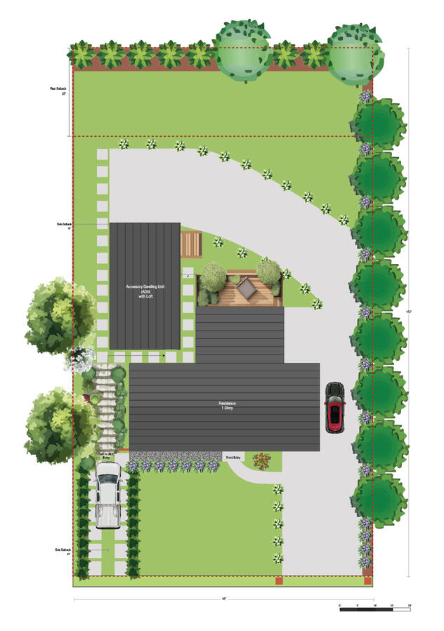 Site Plan Concept with ADU site plan concept